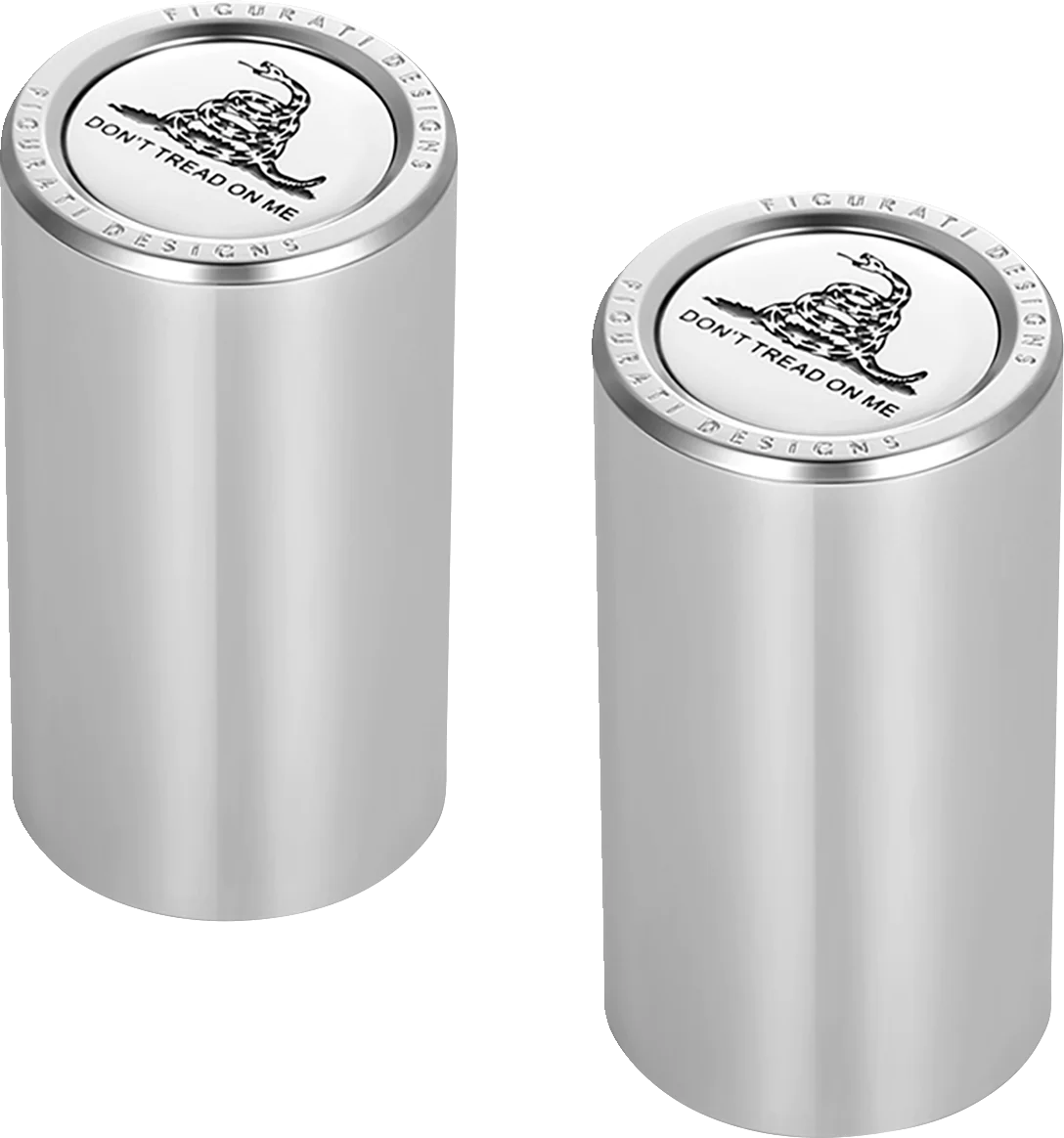 Figurati Designs Docking Hardware Covers - Don't Tread On Me - Long - Stainless Steel - Side View