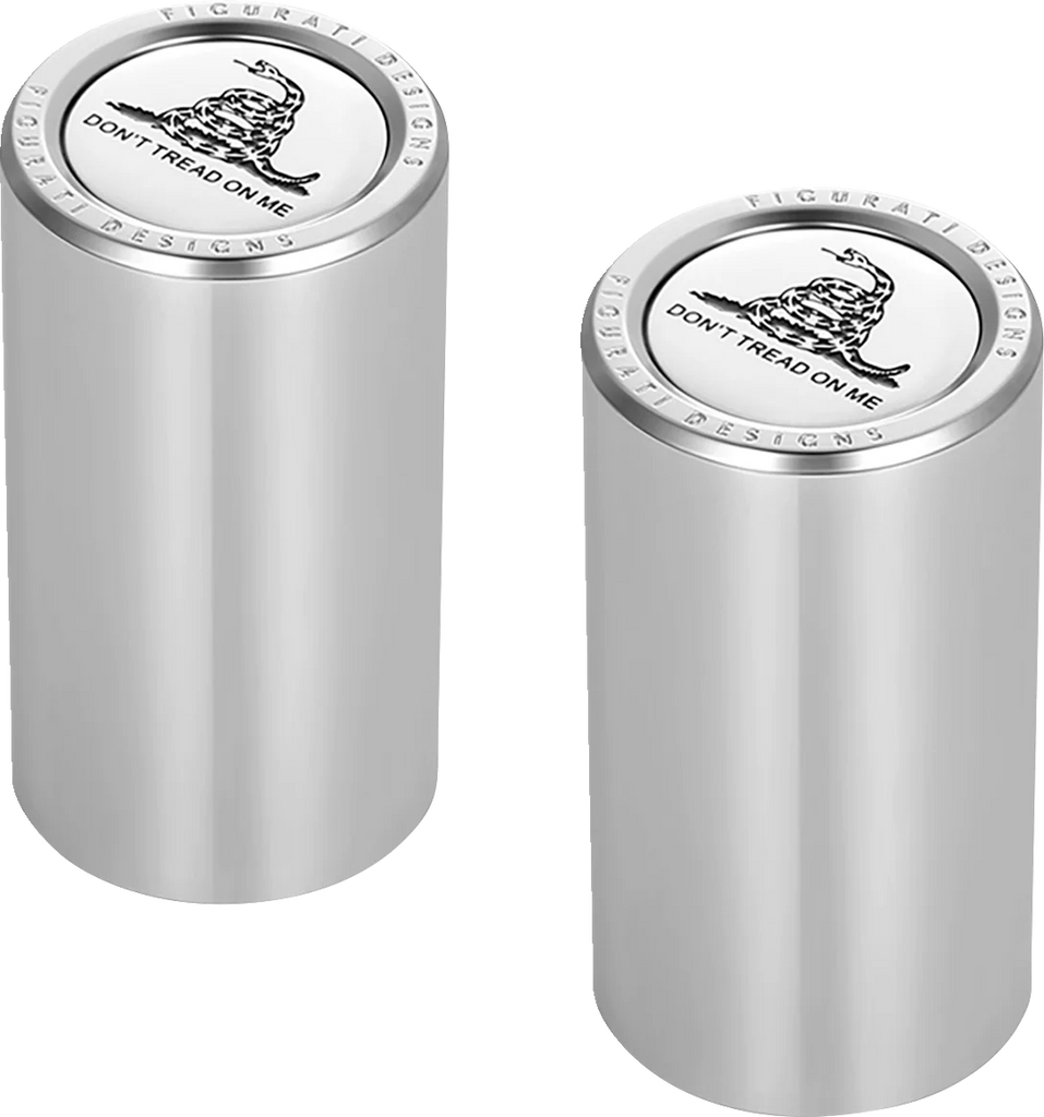 Figurati Designs Docking Hardware Covers - Don't Tread On Me - Long - Stainless Steel - Side View
