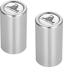 Load image into Gallery viewer, Figurati Designs Docking Hardware Covers - Don't Tread On Me - Long - Stainless Steel - Side View