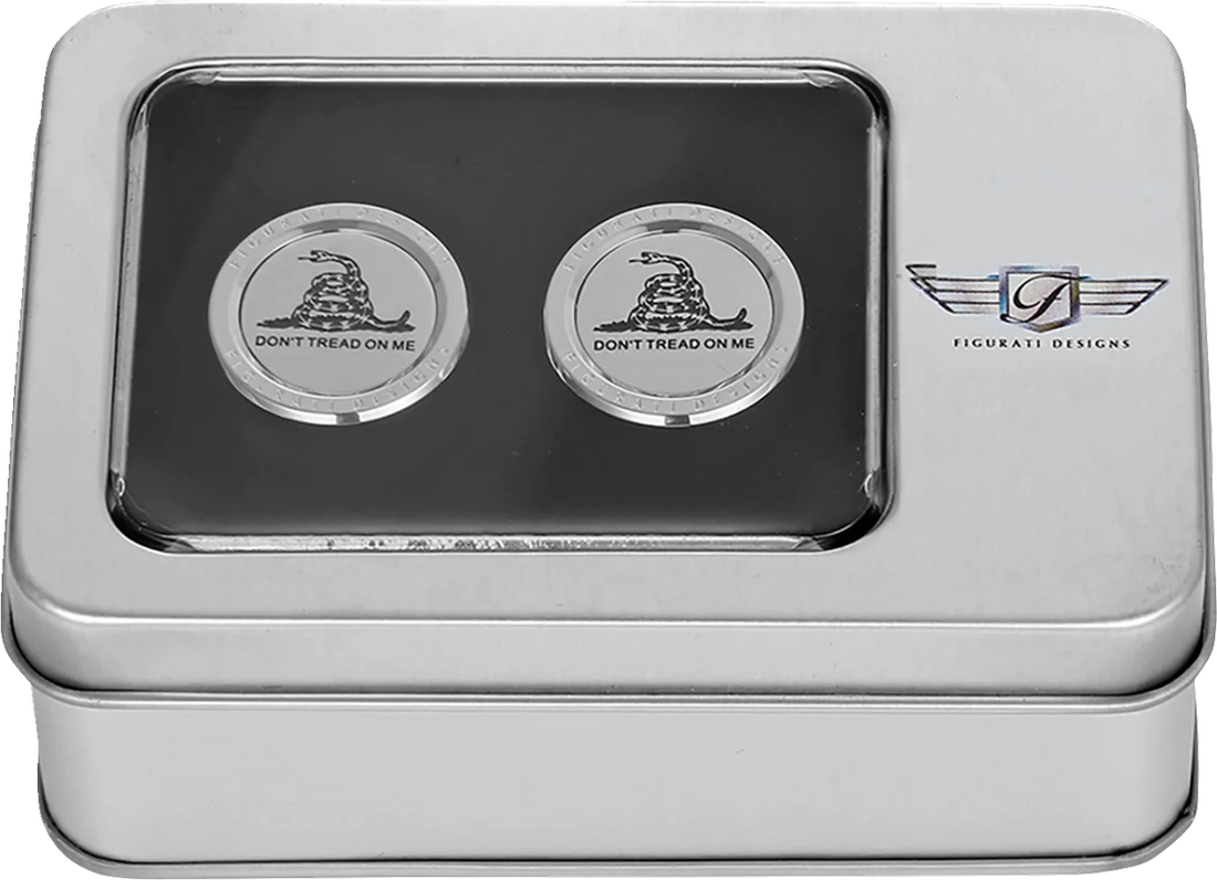 Figurati Designs Docking Hardware Covers - Don't Tread On Me - Short - Stainless Steel - Side View