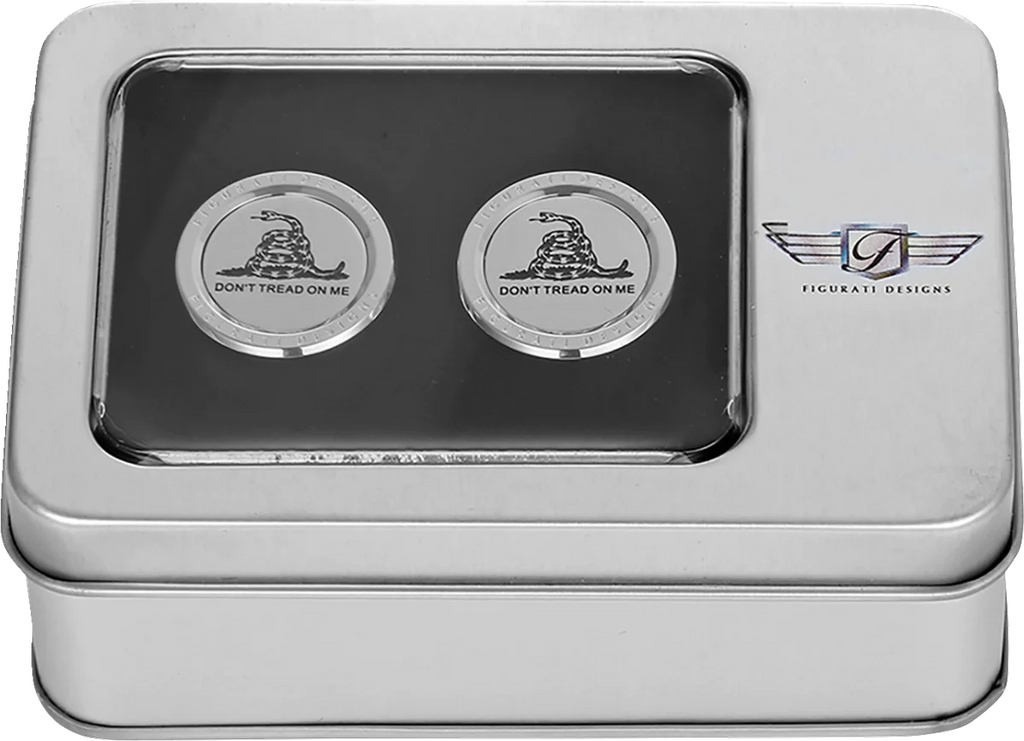 Figurati Designs Docking Hardware Covers - Don't Tread On Me - Short - Stainless Steel - Side View
