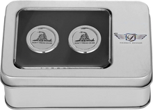 Load image into Gallery viewer, Figurati Designs Docking Hardware Covers - Don't Tread On Me - Short - Stainless Steel - Side View