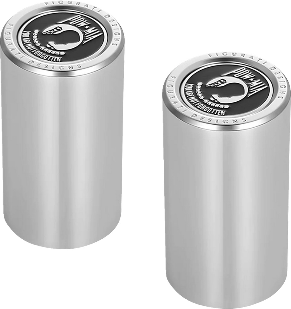 Figurati Designs Docking Hardware Covers - POW MIA - Long - Stainless Steel - Back View