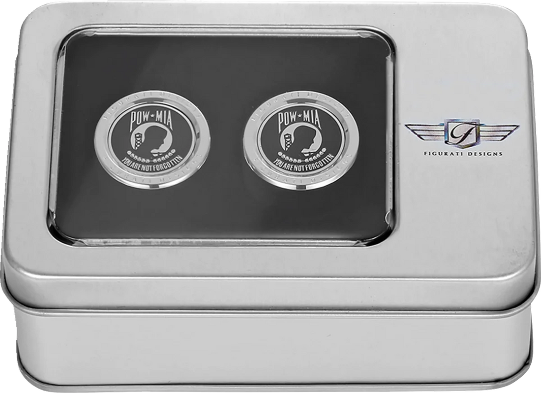 Figurati Designs Docking Hardware Covers - POW MIA - Short - Stainless Steel - Side View
