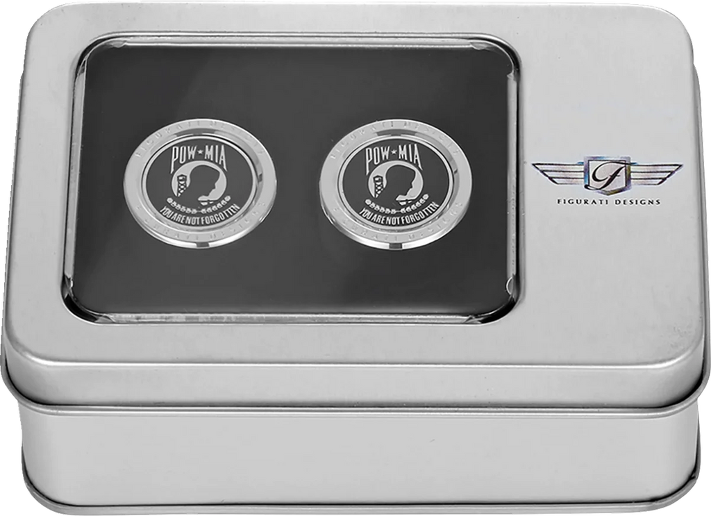 Figurati Designs Docking Hardware Covers - POW MIA - Short - Stainless Steel - Side View