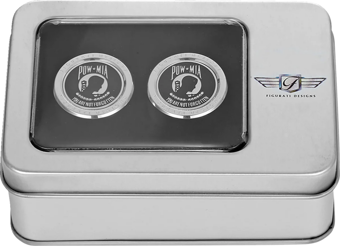 Figurati Designs Docking Hardware Covers - POW MIA - Stainless Steel - Back View
