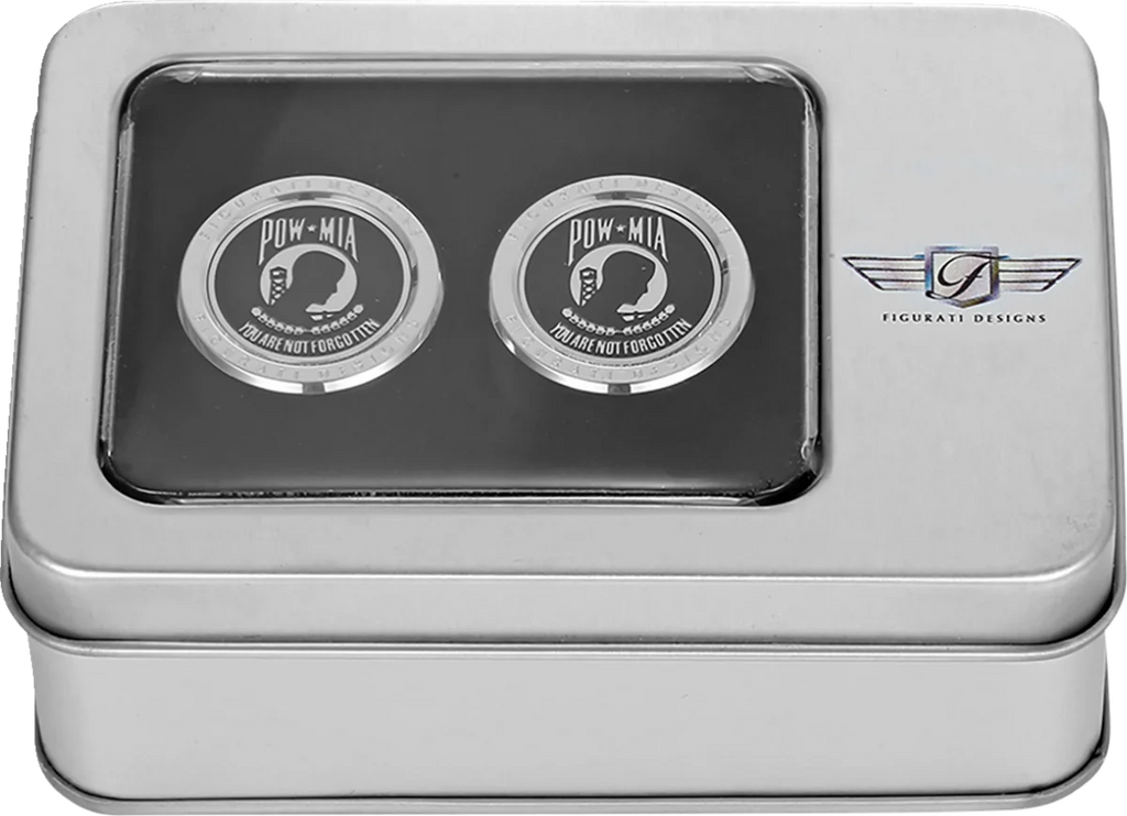 Figurati Designs Docking Hardware Covers - POW MIA - Stainless Steel - Back View