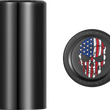 Load image into Gallery viewer, Figurati Designs Docking Hardware Covers - Red/White/Blue American Flag Skull - Long - Black - Main Product View