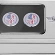Load image into Gallery viewer, Figurati Designs Docking Hardware Covers - Red/White/Blue American Flag Skull - Short - Back View
