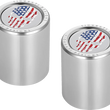 Load image into Gallery viewer, Figurati Designs Docking Hardware Covers - Red/White/Blue American Flag Skull - Stainless Steel - Side View