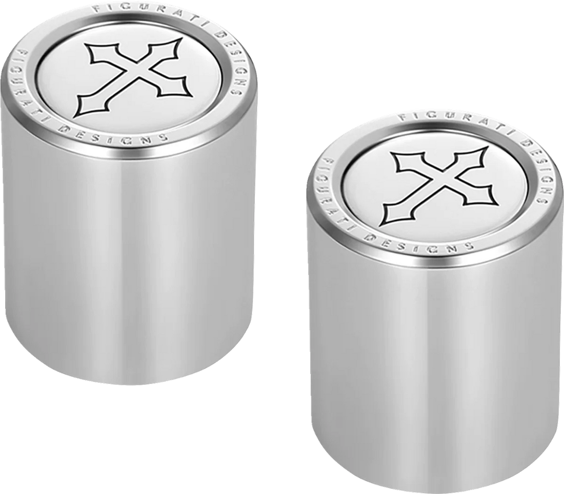 Figurati Designs Docking Hardware Covers - Short - Cross - Stainless Steel - Side View