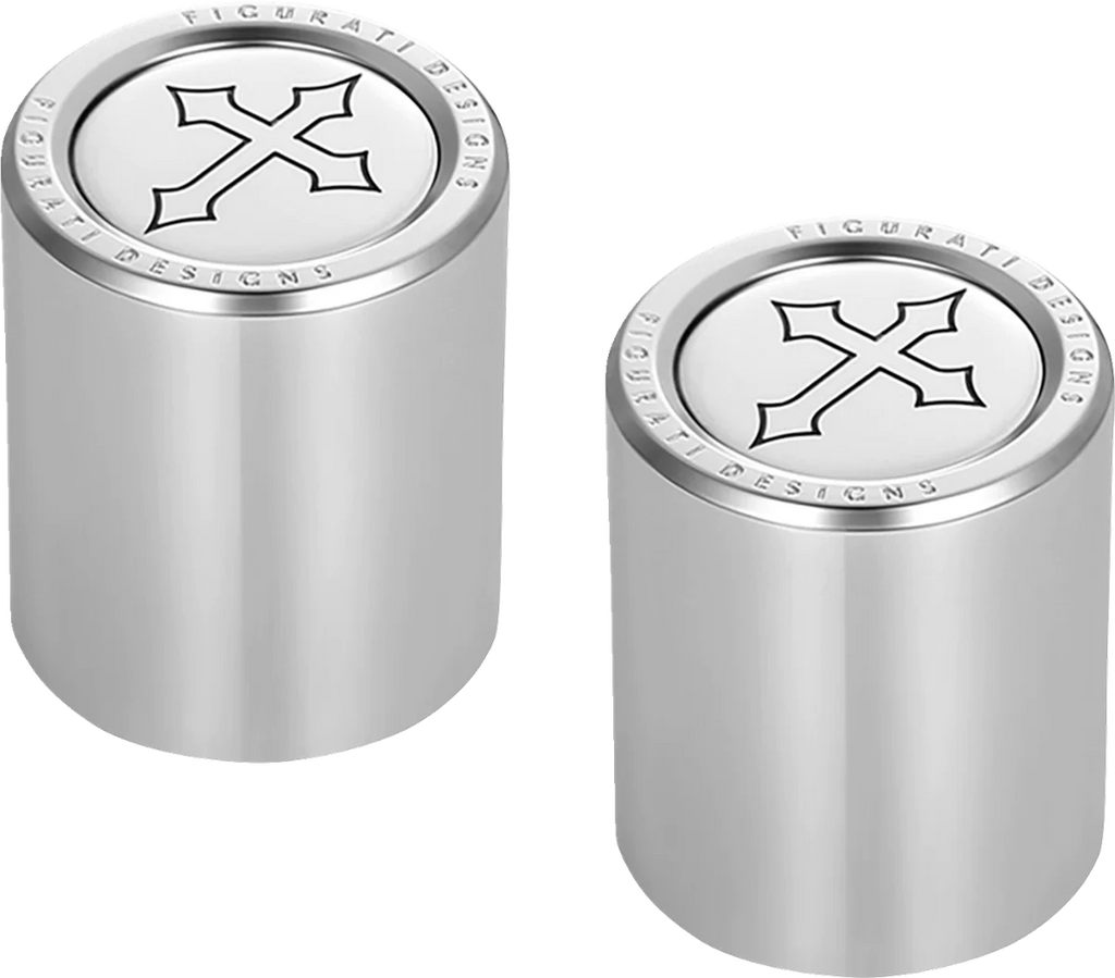 Figurati Designs Docking Hardware Covers - Short - Cross - Stainless Steel - Side View