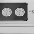 Load image into Gallery viewer, Figurati Designs Docking Hardware Covers - Short - Cross - Stainless Steel - Back View