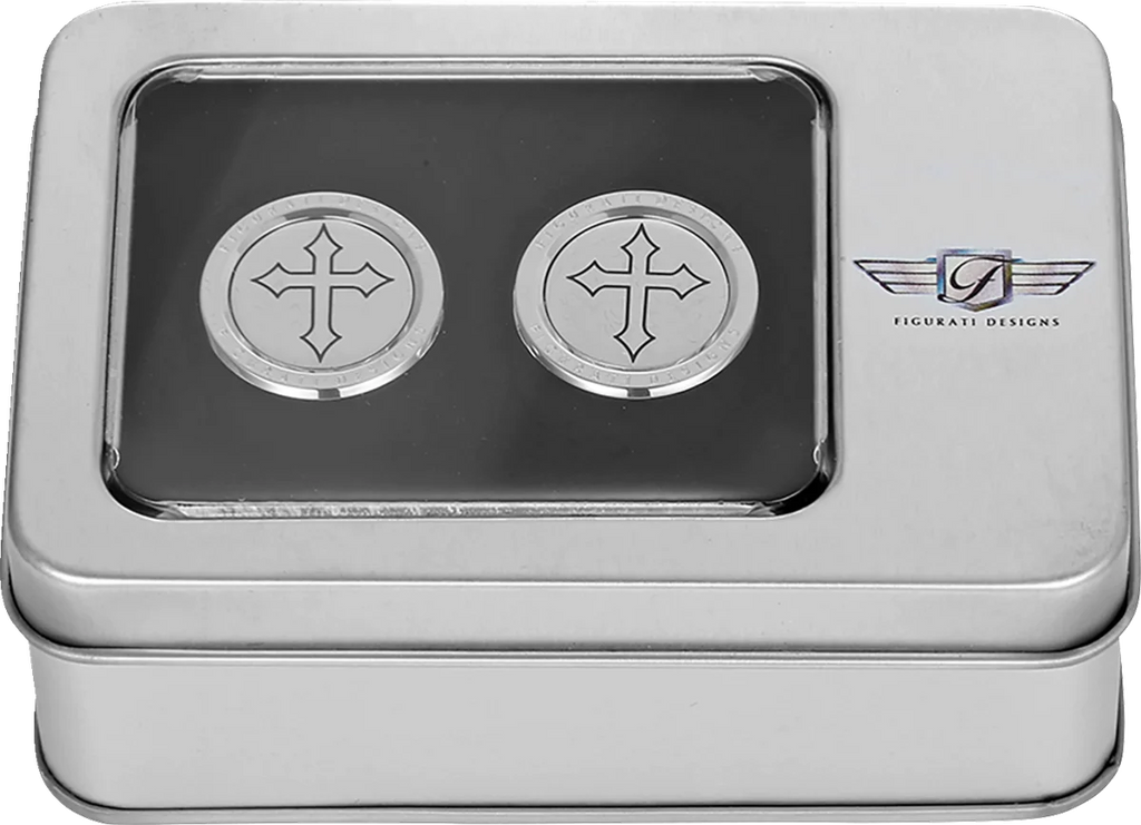 Figurati Designs Docking Hardware Covers - Short - Cross - Stainless Steel - Back View