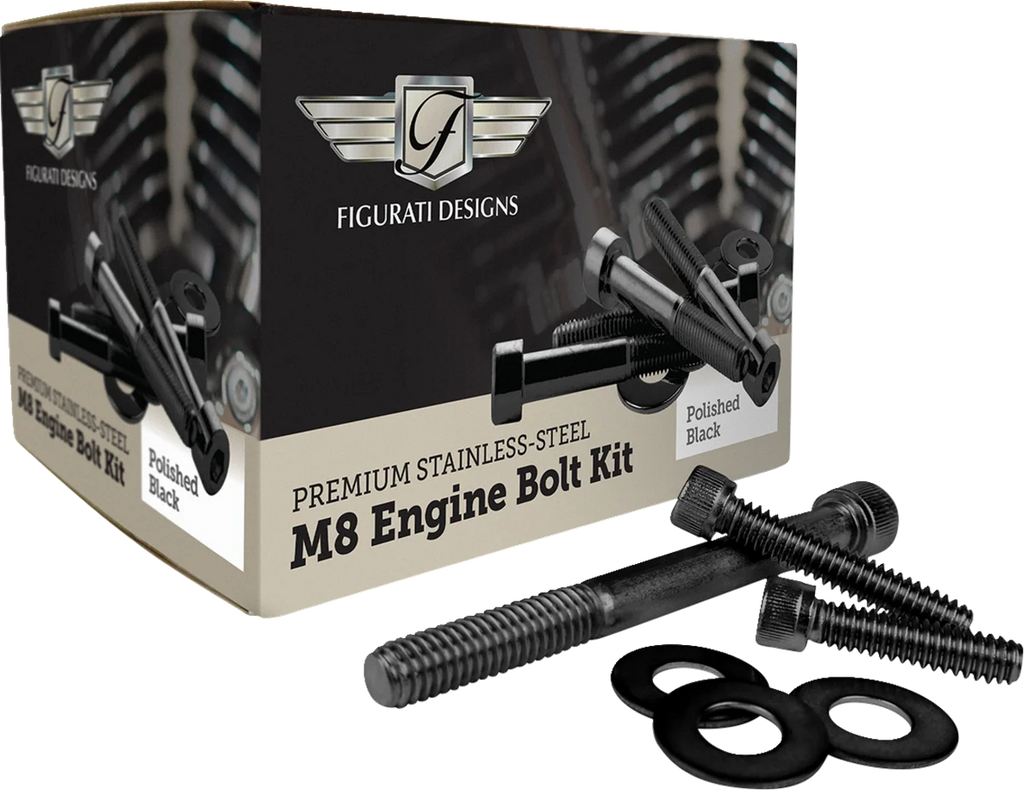 Figurati Designs Engine Bolt Kit - Black - M8 - Main Product View