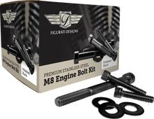 Load image into Gallery viewer, Figurati Designs Engine Bolt Kit - Black - M8 - Main Product View