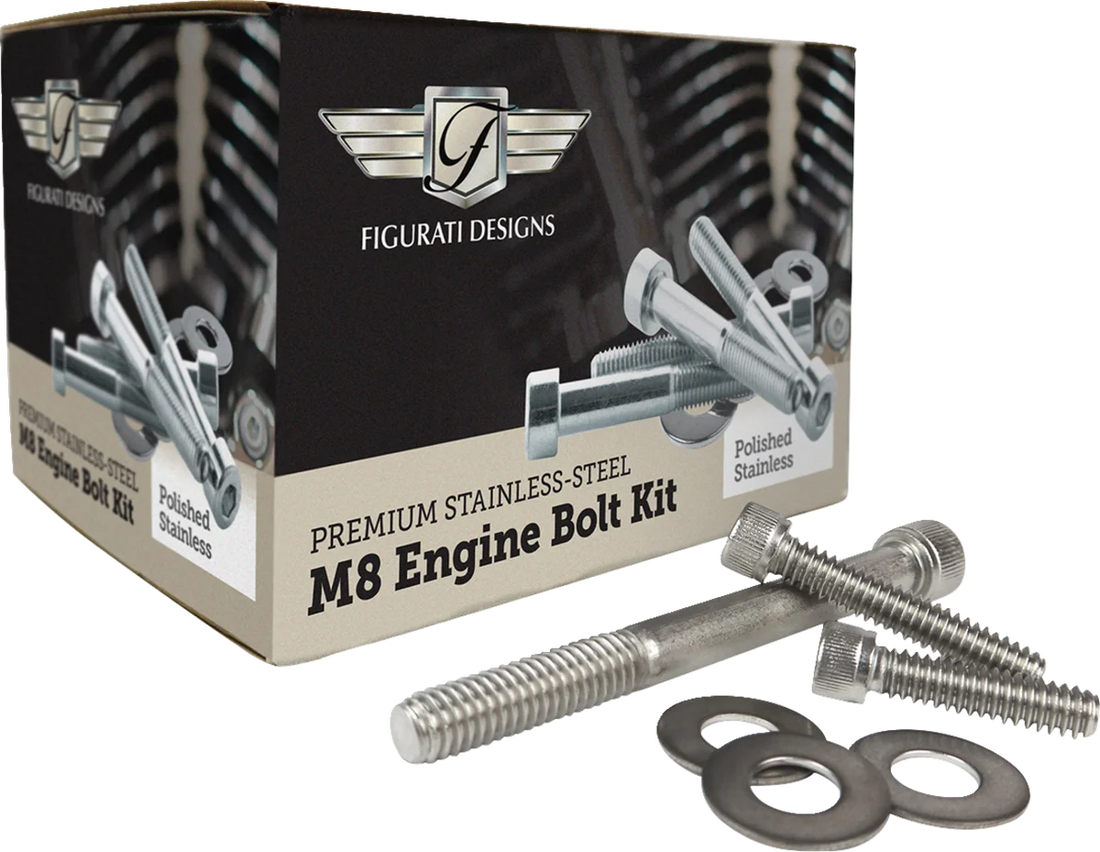 Figurati Designs Engine Bolt Kit - Black - M8 - Side View