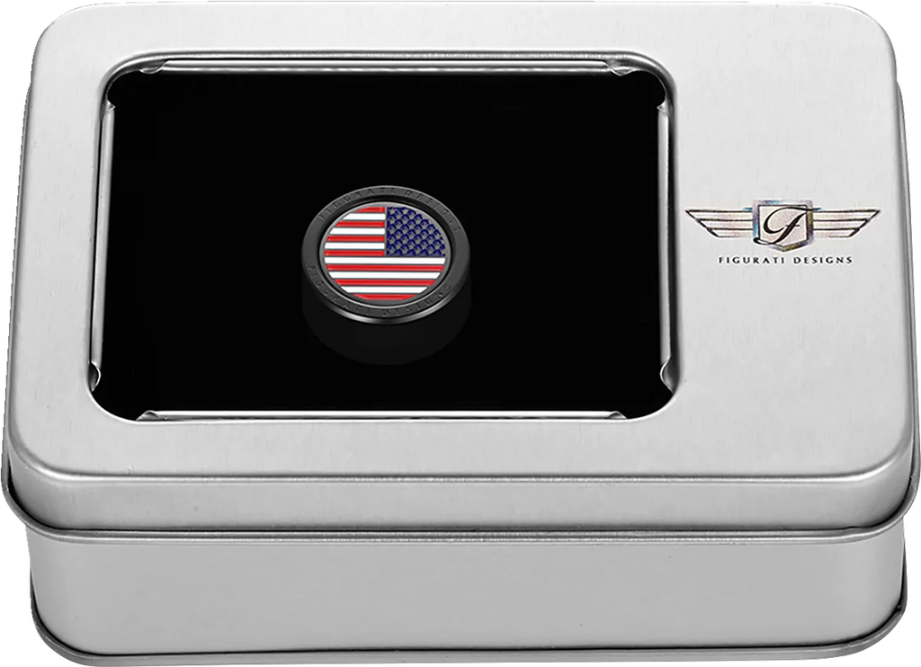 Figurati Designs Heel-Toe Shifter Cover - American Flag - Red/White/Blue/Black - Back View