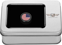 Load image into Gallery viewer, Figurati Designs Heel-Toe Shifter Cover - American Flag - Red/White/Blue/Black - Back View
