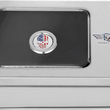 Load image into Gallery viewer, Figurati Designs Heel-Toe Shifter Cover - American Flag Skull - Red/White/Blue - Back View