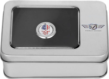 Load image into Gallery viewer, Figurati Designs Heel-Toe Shifter Cover - American Flag Skull - Red/White/Blue - Back View