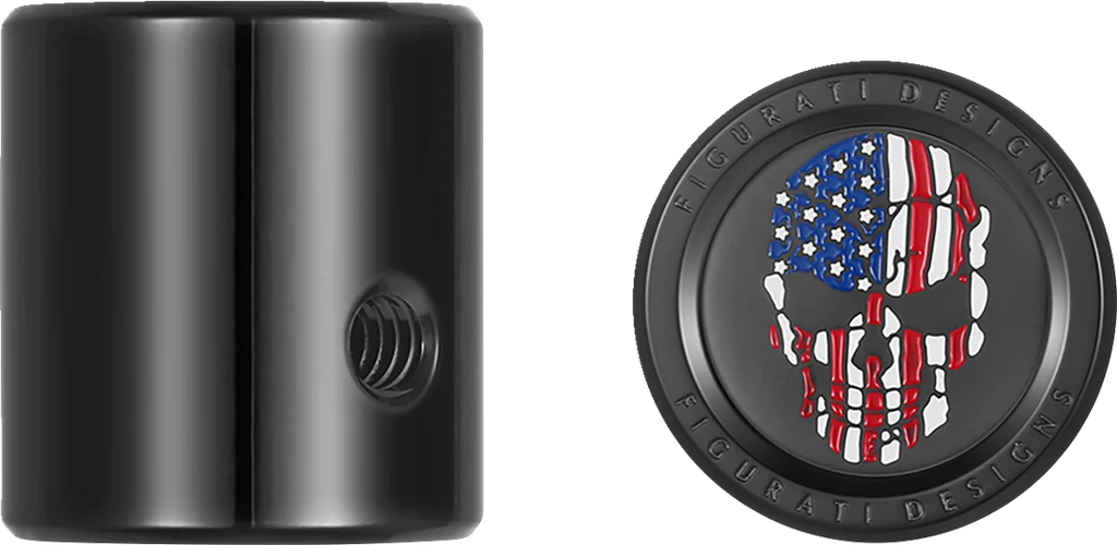 Figurati Designs Heel-Toe Shifter Cover - American Flag Skull - Red/White/Blue/Black - Back View