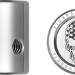 Load image into Gallery viewer, Figurati Designs Heel-Toe Shifter Cover - American Flag Skull - Stainless Steel - Back View