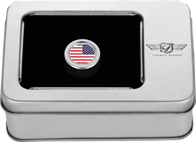 Load image into Gallery viewer, Figurati Designs Heel-Toe Shifter Cover - American Flag - Red/White/Blue - Back View