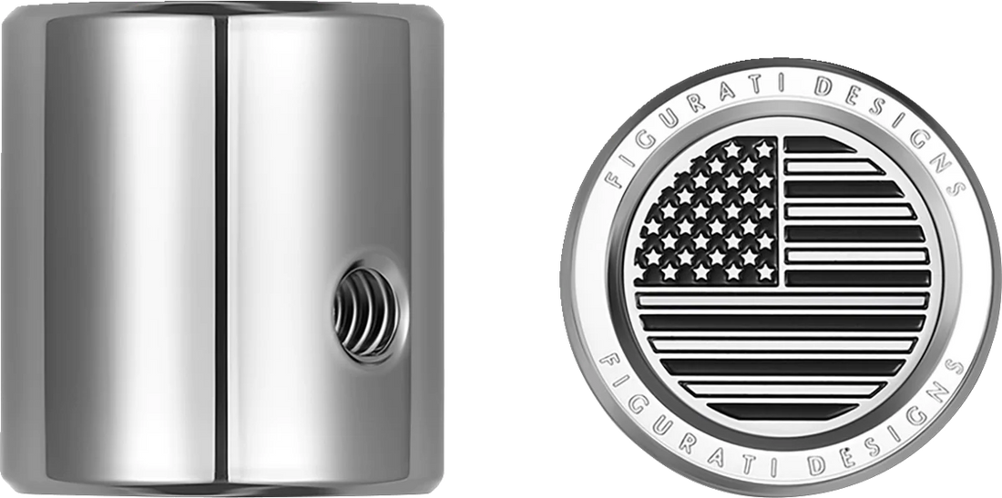 Figurati Designs Heel-Toe Shifter Cover - American Flag - Stainless Steel - Side View