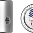 Load image into Gallery viewer, Figurati Designs Heel-Toe Shifter Cover - American Flag Skull - Red/White/Blue - Side View