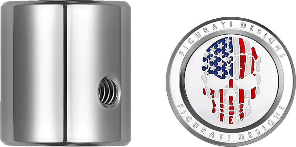 Figurati Designs Heel-Toe Shifter Cover - American Flag Skull - Red/White/Blue - Side View