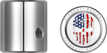 Load image into Gallery viewer, Figurati Designs Heel-Toe Shifter Cover - American Flag Skull - Red/White/Blue - Side View