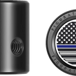 Load image into Gallery viewer, Figurati Designs Heel-Toe Shifter Cover - Blue Line American Flag - Black - Side View
