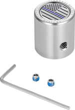 Load image into Gallery viewer, Figurati Designs Heel-Toe Shifter Cover - Blue Line American Flag - Stainless Steel - Main Product View