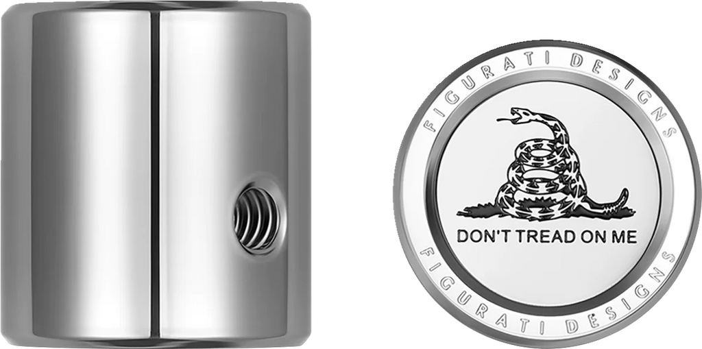 Figurati Designs Heel-Toe Shifter Cover - Don't Tread On Me - Stainless Steel - Back View