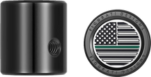 Load image into Gallery viewer, Figurati Designs Heel-Toe Shifter Cover - Green Line American Flag - Black - Side View