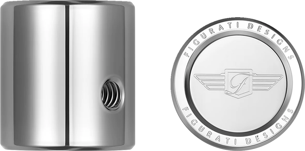 Figurati Designs Heel-Toe Shifter Cover - Logo - Stainless Steel - Side View