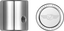 Load image into Gallery viewer, Figurati Designs Heel-Toe Shifter Cover - Logo - Stainless Steel - Side View