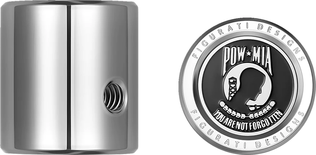 Figurati Designs Heel-Toe Shifter Cover - POW MIA - Stainless Steel - Side View