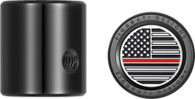 Load image into Gallery viewer, Figurati Designs Heel-Toe Shifter Cover - Red Line American Flag - Black - Side View