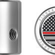 Load image into Gallery viewer, Figurati Designs Heel-Toe Shifter Cover - Red Line American Flag - Stainless Steel - Side View