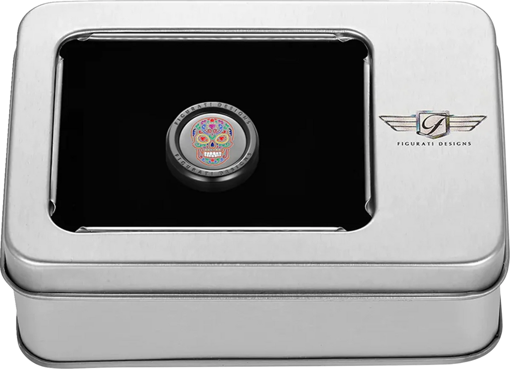 Figurati Designs Heel-Toe Shifter Cover - Sugar Skull - Black - Installation View