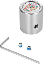 Load image into Gallery viewer, Figurati Designs Heel-Toe Shifter Cover - Sugar Skull - Stainless Steel - Main Product View