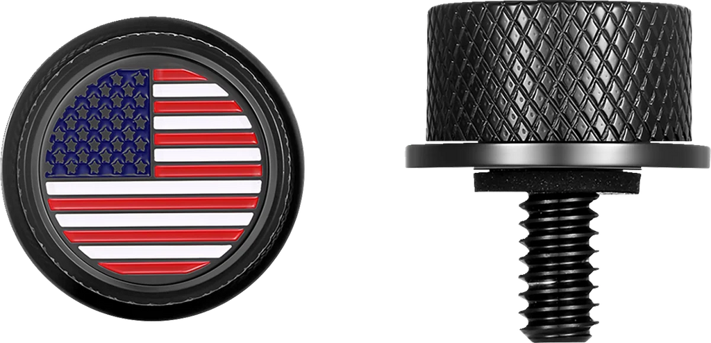 Figurati Designs Seat Mounting Knob - Black - American Flag - Side View