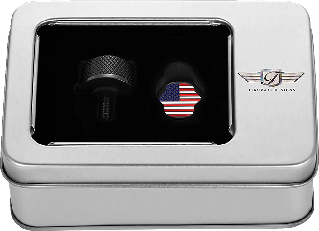 Figurati Designs Seat Mounting Knob - Black - American Flag - Back View