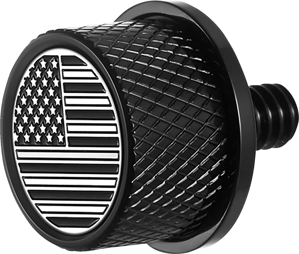Figurati Designs Seat Mounting Knob - Black - Black/White American Flag - Contrast Cut - Main Product View