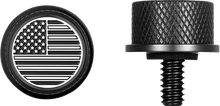 Load image into Gallery viewer, Figurati Designs Seat Mounting Knob - Black - Black/White American Flag - Contrast Cut - Side View