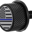 Load image into Gallery viewer, Figurati Designs Seat Mounting Knob - Black - Blue Line American Flag - Main Product View