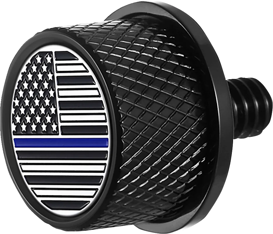 Figurati Designs Seat Mounting Knob - Black - Blue Line American Flag - Main Product View