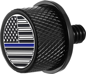 Figurati Designs Seat Mounting Knob - Black - Blue Line American Flag - Main Product View
